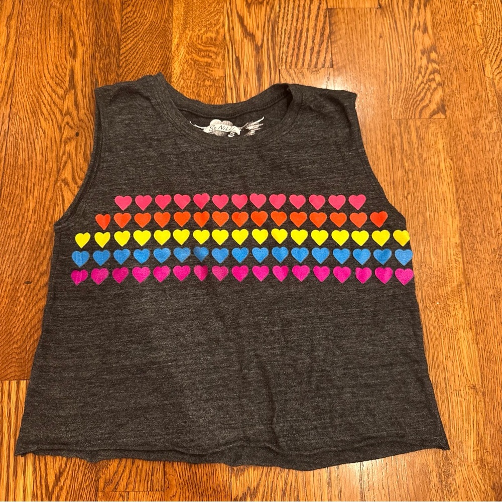 So Nikki Kids Tank Top with Colorful Heart Pattern